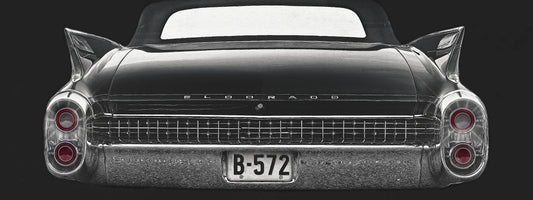 Eldorado Noir – a 1960 Cadillac Eldorado convertible from behind an American classic car fine art photography wall art print by Douglas Carr – Oslo Art Prints
