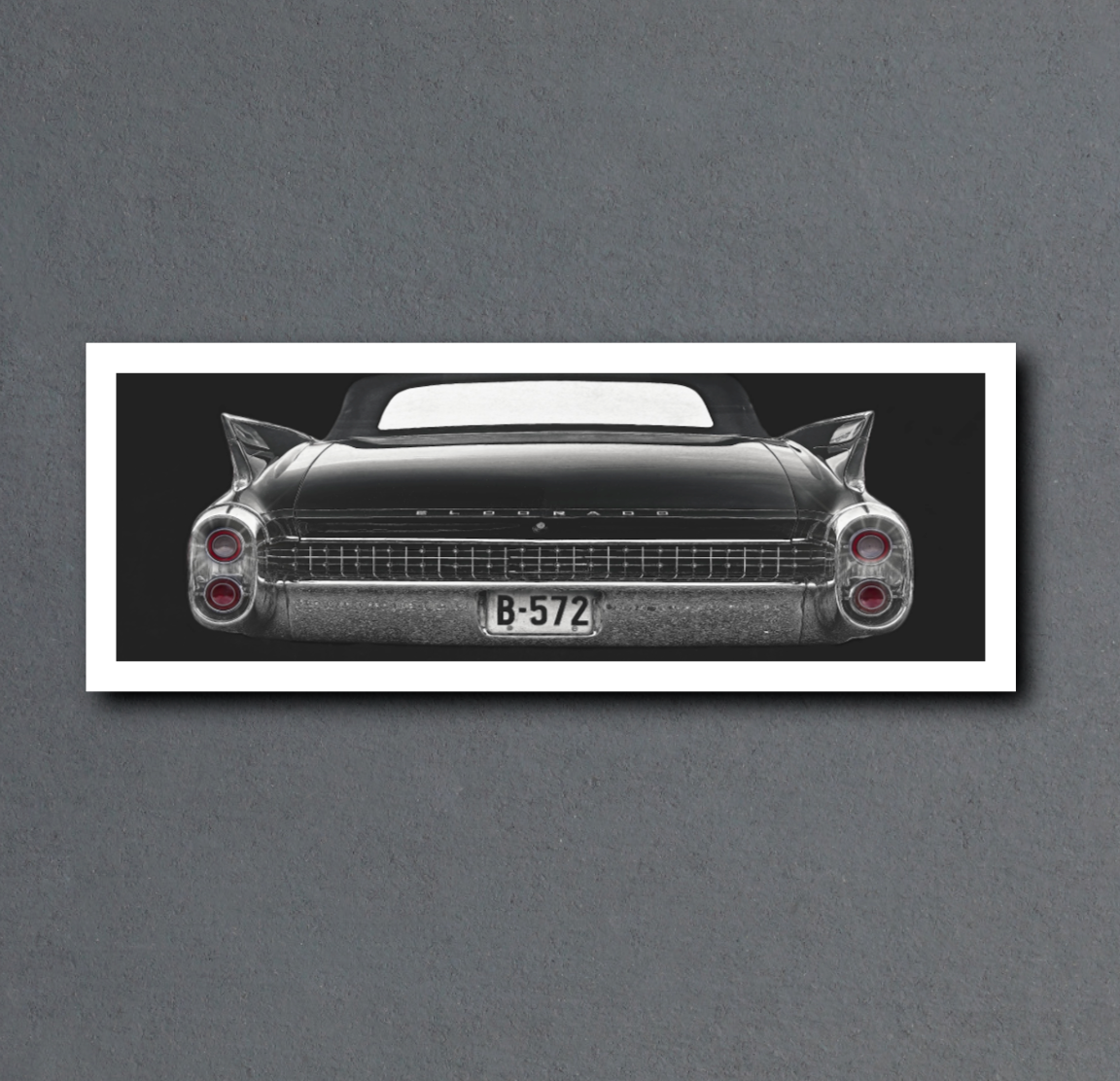 Eldorado Noir – a 1960 Cadillac Eldorado convertible from behind an American classic car fine art photography wall art print by Douglas Carr – Oslo Art Prints
