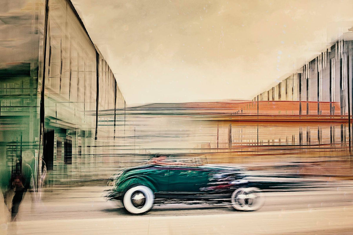 A Green American classic sports car Hot Rod vintage car fine art photography wall art print by Douglas Carr