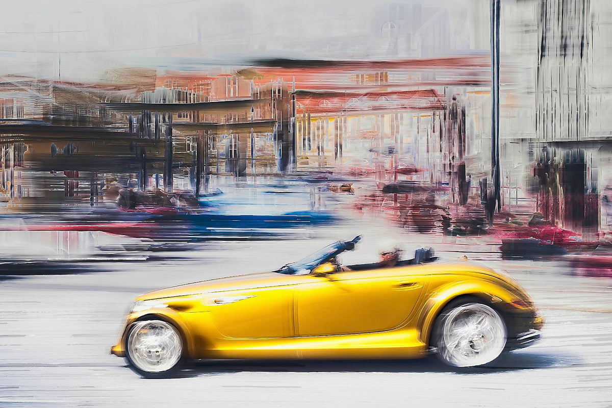 A Golden American classic car Plymouth Prowler fine art photography by Douglas Carr  to brighten up any space