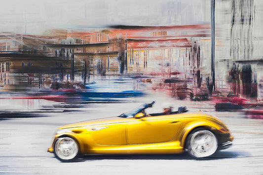 A Golden American classic car Plymouth Prowler fine art photography by Douglas Carr  to brighten up any space