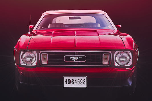 A red Ford Mustang an American classic car fine art photography wall art print by Art Douglas Carr 