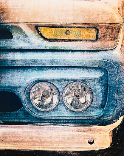 1960s GMC pick up truck headlights grille American classic car fine art photography wall art print by Douglas Carr – Oslo Art Prints