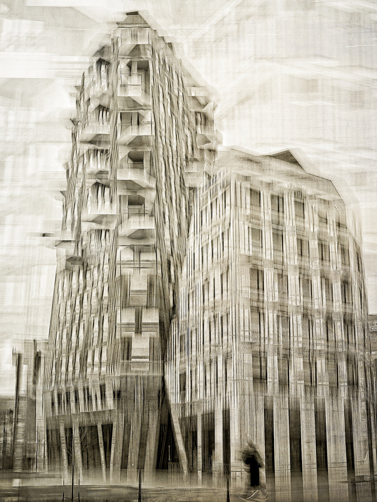 Vertical Silence Oslo Nydalen architecture — ICM photography architecture wall art print by Douglas Carr at Oslo Art Prints